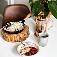 Riess Enamel pan 20 cm, wooden handle - Pan