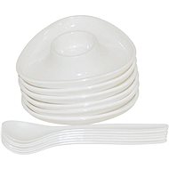 Egg stand plastic 6 pcs with spoons - Egg Cup