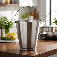 Stainless steel bucket with scale Paderno Grand Gourmet 10 l - Scoop