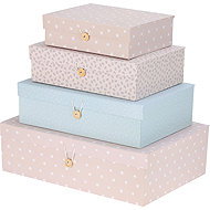 H&L Set of 4 gift storage boxes, Pink/Blue - Storage Box