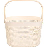 H&L Storage basket with bamboo handle 24cm, white - Storage Basket