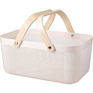 H&L Storage basket with bamboo handle 39cm, white - Storage Basket