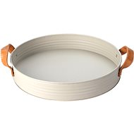 H&L Serving tray with leather handles, 30,5 cm, light grey - Tray