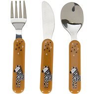 H&L Children's cutlery Zebra, set of 3, mustard - Children's Cutlery