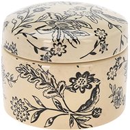 H&L Box with lid FLEUR, 10 × 8 cm, beige, blue - Decorative Bowl