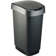 Rotho Plastic waste bin 50 l, black / anthracite - Rubbish Bin