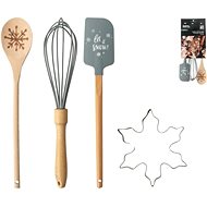 Christmas baking set, 4 pcs, star motif - Kitchen Spatula