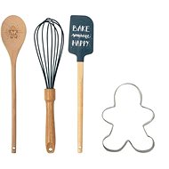 Christmas baking set, 4 pcs, gingerbread motif - Kitchen Spatula