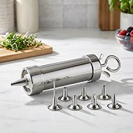Kuchenprofi Stainless steel decorating gun Profi 24 cm, 7 tips - Cake Decorating Tool