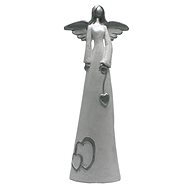 GOBA Anděl keramický bílý se srdcem 05 35cm - Christmas Decoration