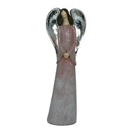 GOBA Christmas decoration - ceramic angel, pink + silver wings, 20 cm - Christmas Decoration