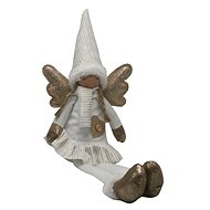 GOBA Christmas decoration - angel with golden heart, sitting - Christmas Decoration