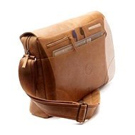 dbramante1928 Leather Messenger Bag up 16", Golden brown - Laptop Bag