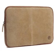 dbramante1928 Leather Case up to 12", Beige Suede & Brown piping - Laptop Case