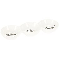 H&L Porcelain triple bowl with lettering, Tapas set, white/black - Small Bowl