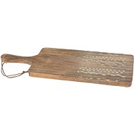 H&L Wooden board 20×50 cm with decor, mango - Cutting Board