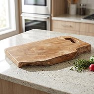 H&L Rustic wooden cutting board with handle, teak - Cutting Board