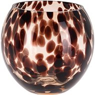 H&L Candle holder made of coloured glass 15×13cm, brown - Candlestick