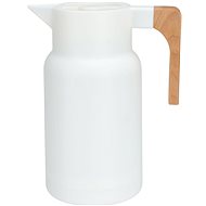 H&L Thermo vacuum kettle with wooden handle, 1000ml, white - Thermos