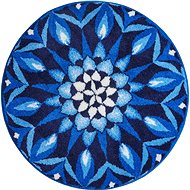 GRUND CHAKRA Round Bathroom Mat - 100cm, Blue - Bath Mat