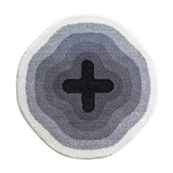 GRUND KARIM 03 Round Bathroom Mat 90cm, Grey - Bath Mat