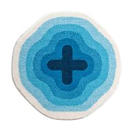 GRUND KARIM 03 Round Bathroom Mat 90cm, Blue - Bath Mat