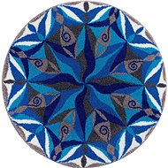 FLOW GRUND Round Mandala of 60cm, Blue - Bath Mat