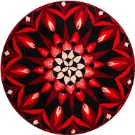 GRUND KNOWLEDGE Round Mandala of 60cm, Red - Bath Mat