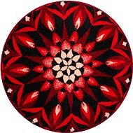 GRUND KNOWLEDGE Round Mandala  of 100cm, Red - Bath Mat