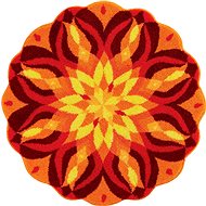 GRUND SEBEREALIZATION Round Mandala of 60cm, Orange - Bath Mat
