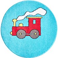 GRUND RED TRAIN Round Bathroom Mat of 80cm, Blue-red - Bath Mat
