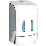 WENKO TARTAS - Two-chamber Soap and Disinfection Dispenser, Metallic Glossy - Soap Dispenser