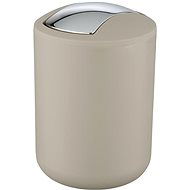 WENKO BRASIL - Basket with Swivel Lid 14x14x21cm, Dark Gray - Rubbish Bin