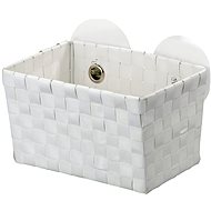 WENKO StaticLoc FERMO - Bathroom Basket 20x14x13cm, White - Rubbish Bin