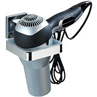 WENKO VacuumLoc QUADRO - Hair Dryer Holder, Chrome - Hair Dryer Holder