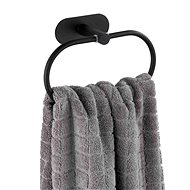 WENKO WITHOUT DRILLING TurboLoc OREA BLACK - Towel Holder, Black - Towel Rack