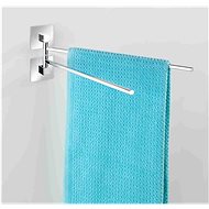 WENKO WITHOUT DRILLING TurboLoc QUADRO - Towel Holder, Metallic Glossy - Towel Rack