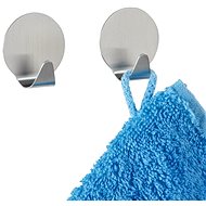 WENKO Strip-it - Round Hook, 2 pcs 16x10x3cm, Stainless-steel - Bathroom Hook