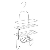 WENKO EXCLUSIVE - Hanging Shelf with Hook, 3 Floors, Chrome - Bathroom Hook