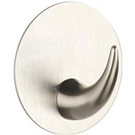 WENKO LEUCA - Wall Hook 16x4x10cm, Matt Stainless-steel - Bathroom Hook