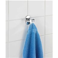 WENKO WITHOUT DRILLING PowerLoc RICO - Double Wall Hook, Metallic Glossy - Bathroom Hook
