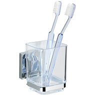 WENKO WITHOUT TURNING VacuumLoc QUADRO - Cup, transparent - Toothbrush Holder Cup