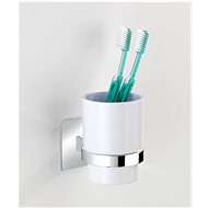 WENKO WITHOUT TURBOLoc QUADRO - Toothbrush cup, shiny metal - Toothbrush Holder Cup
