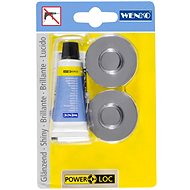 WENKO WITHOUT TURNING PowerLoc Adhesive set black for Premium, Classic, metallic glossy - Hooks