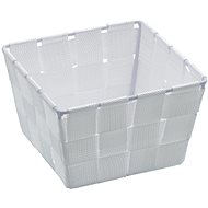 WENKO ADRIA - Bathroom basket square 14x14x9 cm, white - Storage Bin