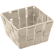 WENKO ADRIA - Bathroom Basket Square 14x14x9cm, Beige - Storage Bin