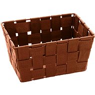 WENKO ADRIA - Bathroom basket long 19x14x9 cm, brown - Storage Bin