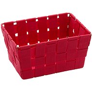 WENKO ADRIA - Bathroom Basket Long 19x14x9cm, Red - Storage Bin