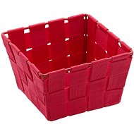 WENKO ADRIA - Bathroom basket square 14x14x9 cm, red - Storage Bin