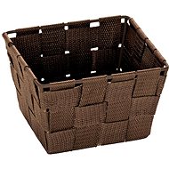 WENKO ADRIA - Bathroom basket square 14x14x9 cm, brown - Storage Bin